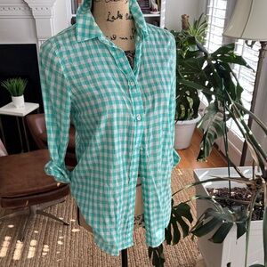 J. Crew Green Checkered Button Down Shirt